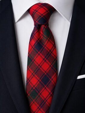 Vintage The Scotch House Red Wool Tartan Men’s Necktie Classic Holiday Event